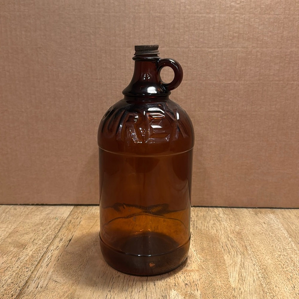 Purex Clorox bottle vintage brown glass finger loop holder